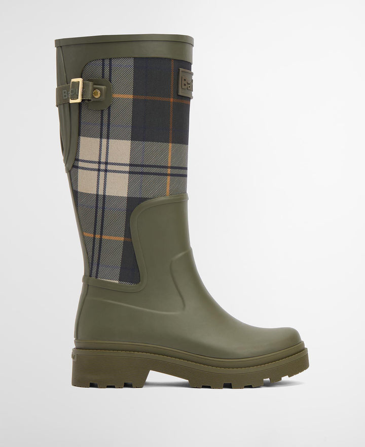 Barbour olivengrønn støvel - fra siden