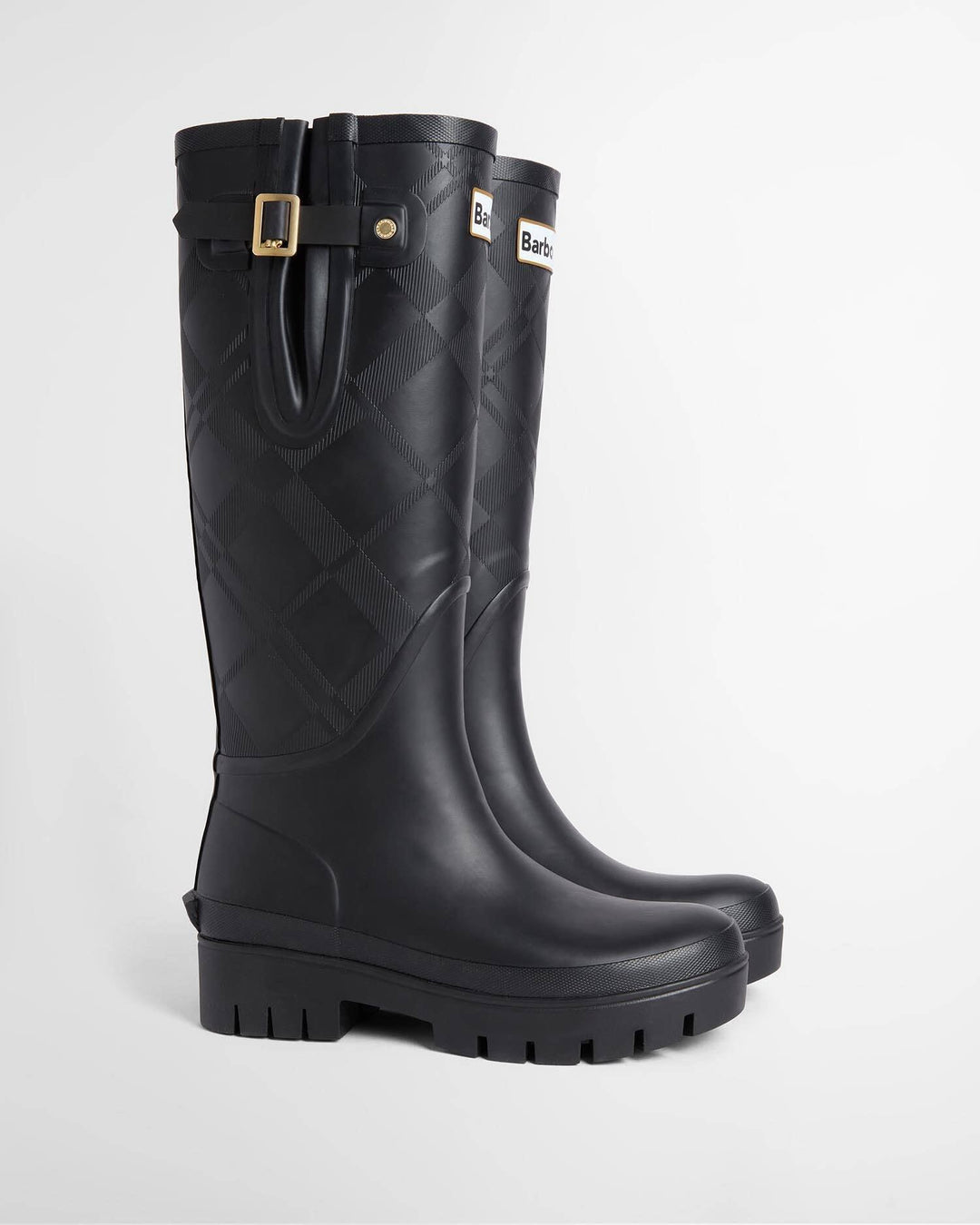Leighton Tartan Wellingtons, Black