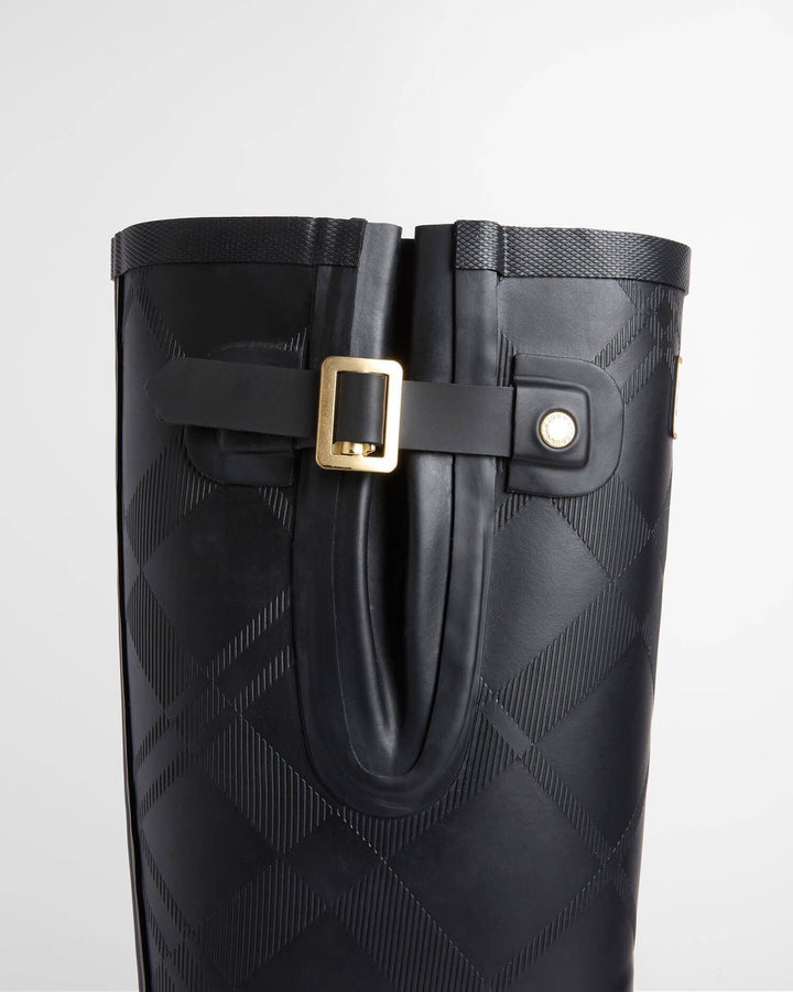 Leighton Tartan Wellingtons, Black