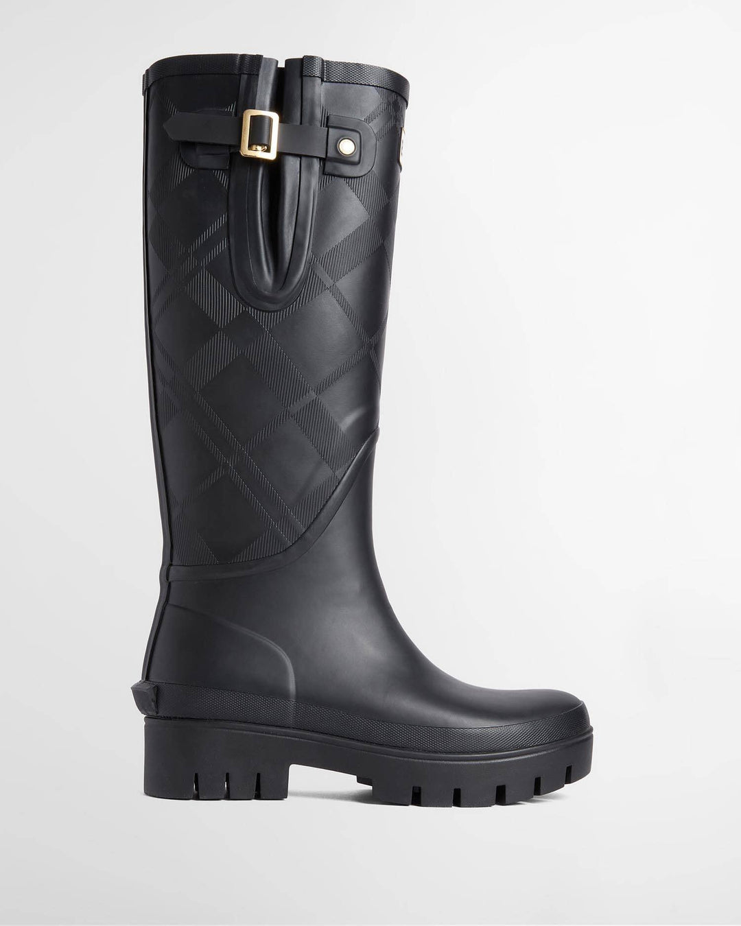 Leighton Tartan Wellingtons, Black
