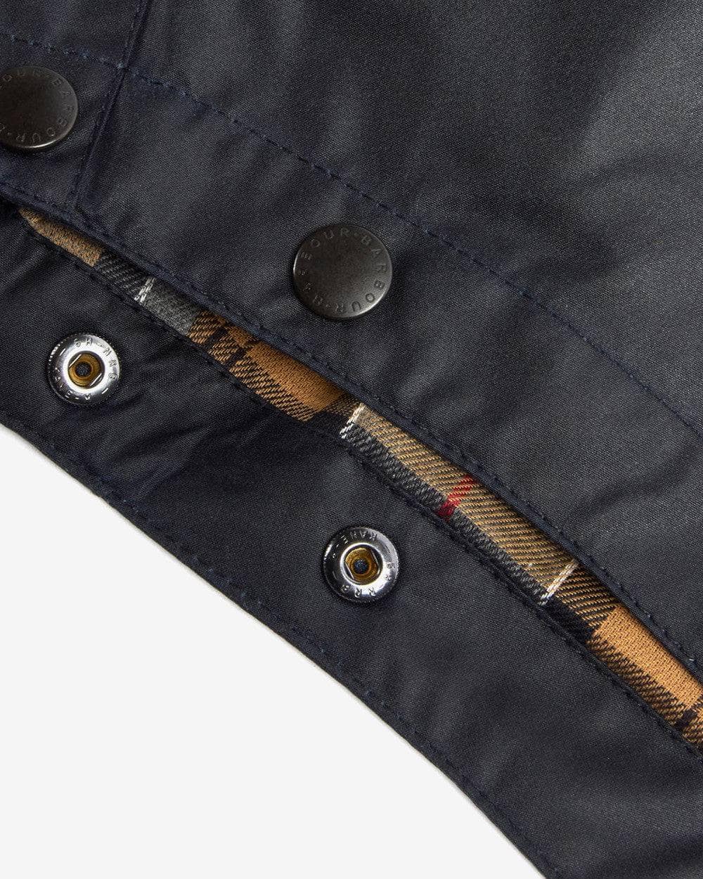 Barbour marineblå jakke - detalj