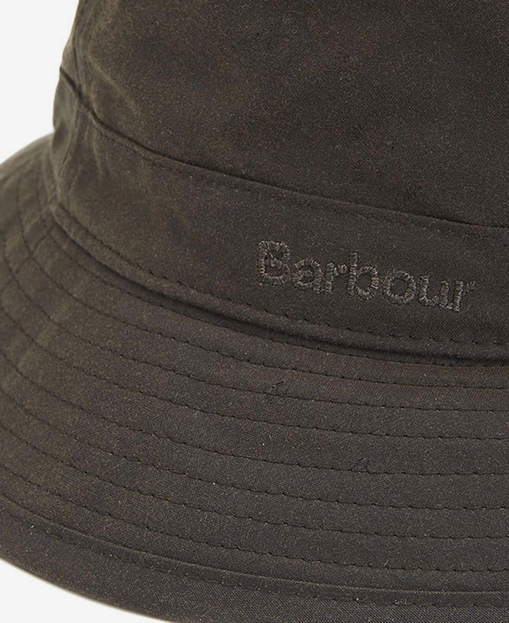 Barbour olivengrønn tilbehør lue - nærbilde