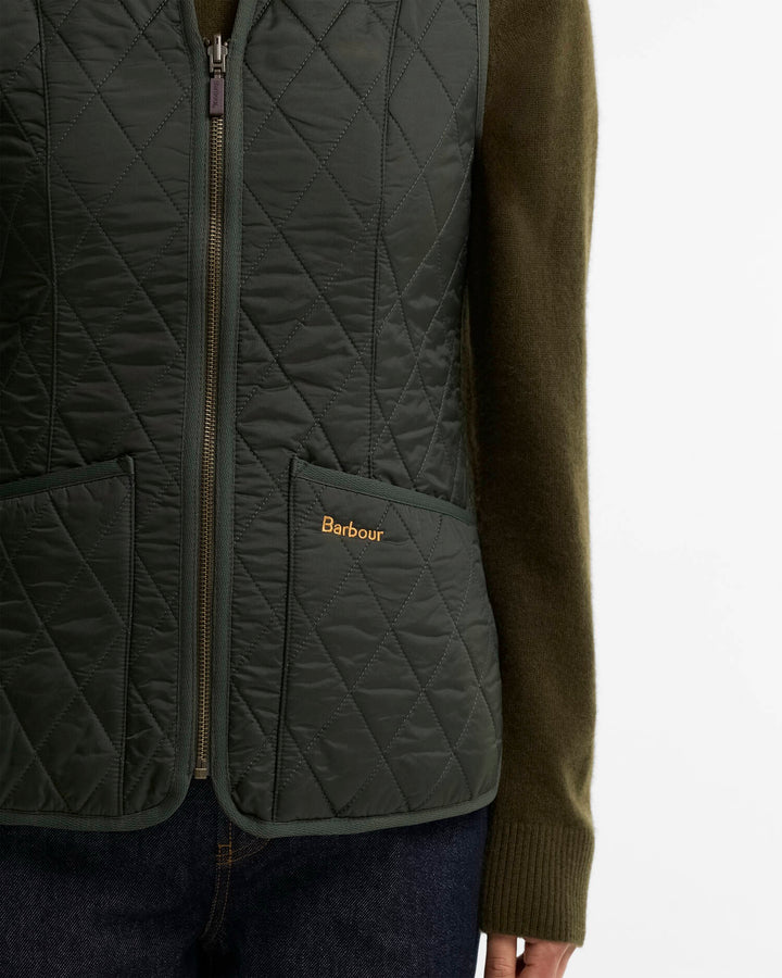 Barbour mørk oliven vest - detaljbilde