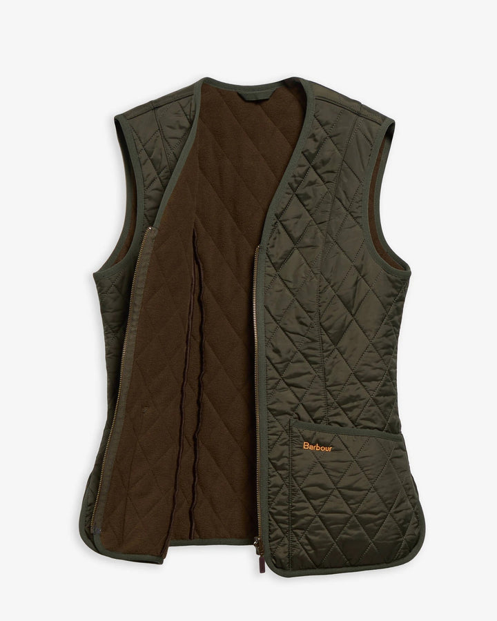 Barbour mørk oliven vest - forfra