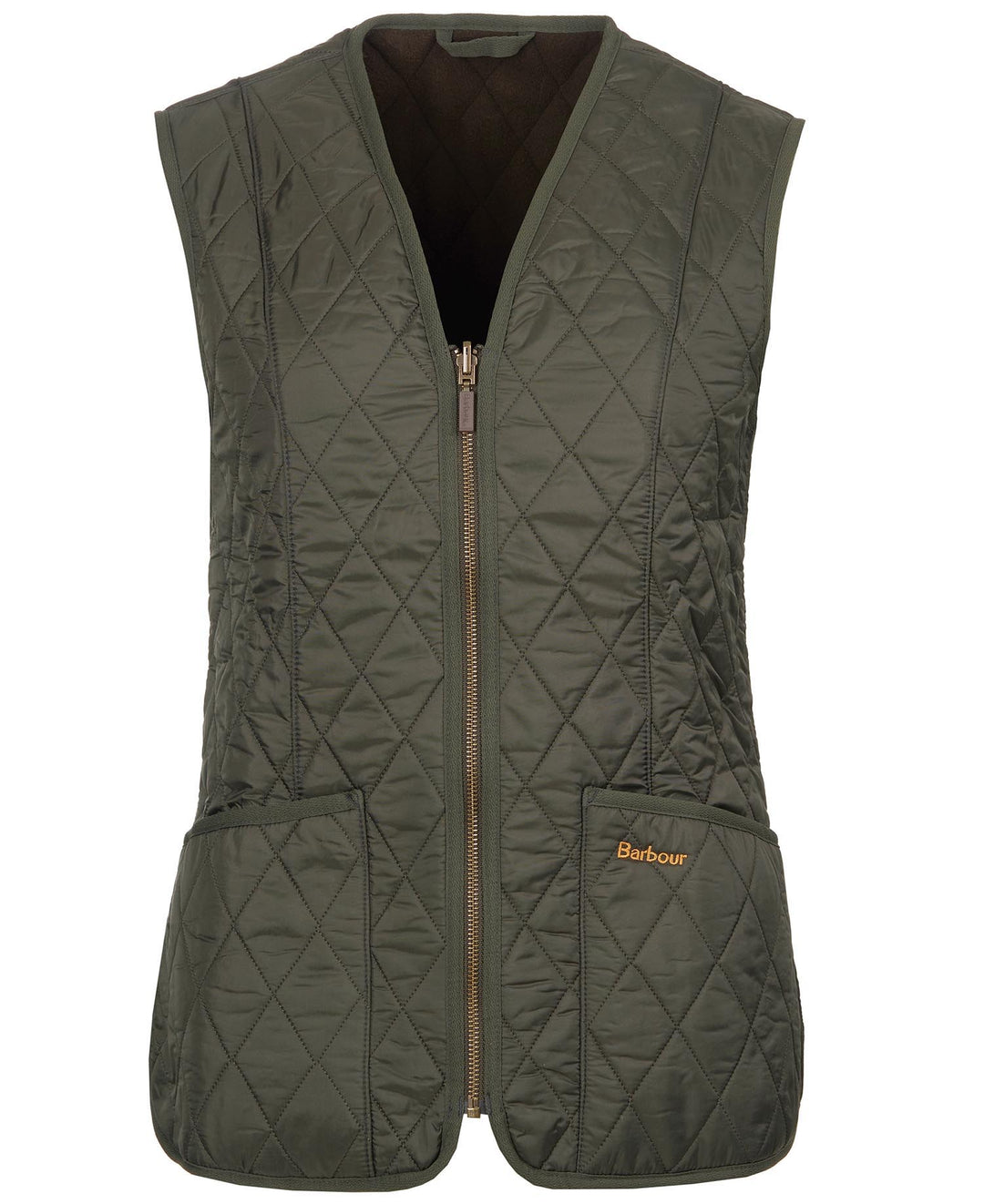 Barbour mørk oliven vest - forfra