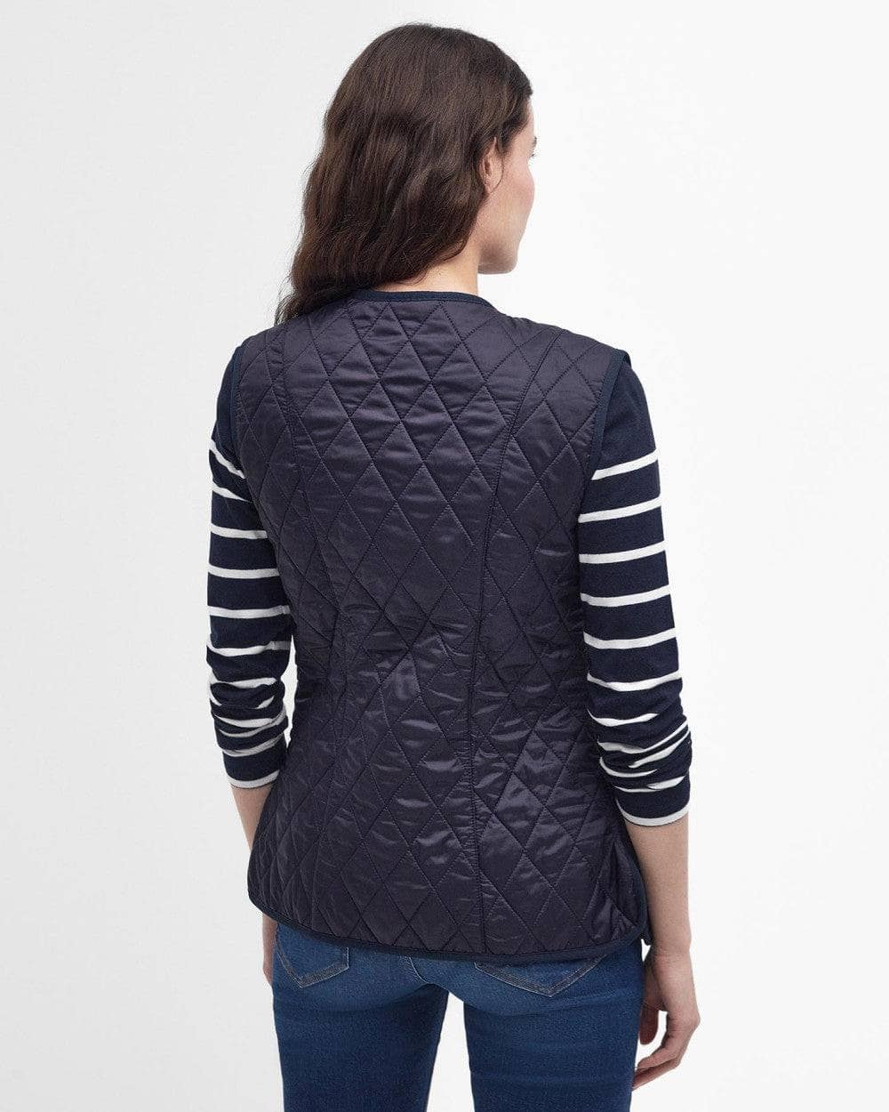 Barbour marineblå vest - bakfra