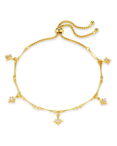 Crystal Starburst Multi Charm Slider Bracelet