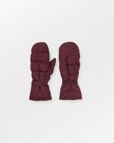 Padded Nylona Mitten, Burgundy