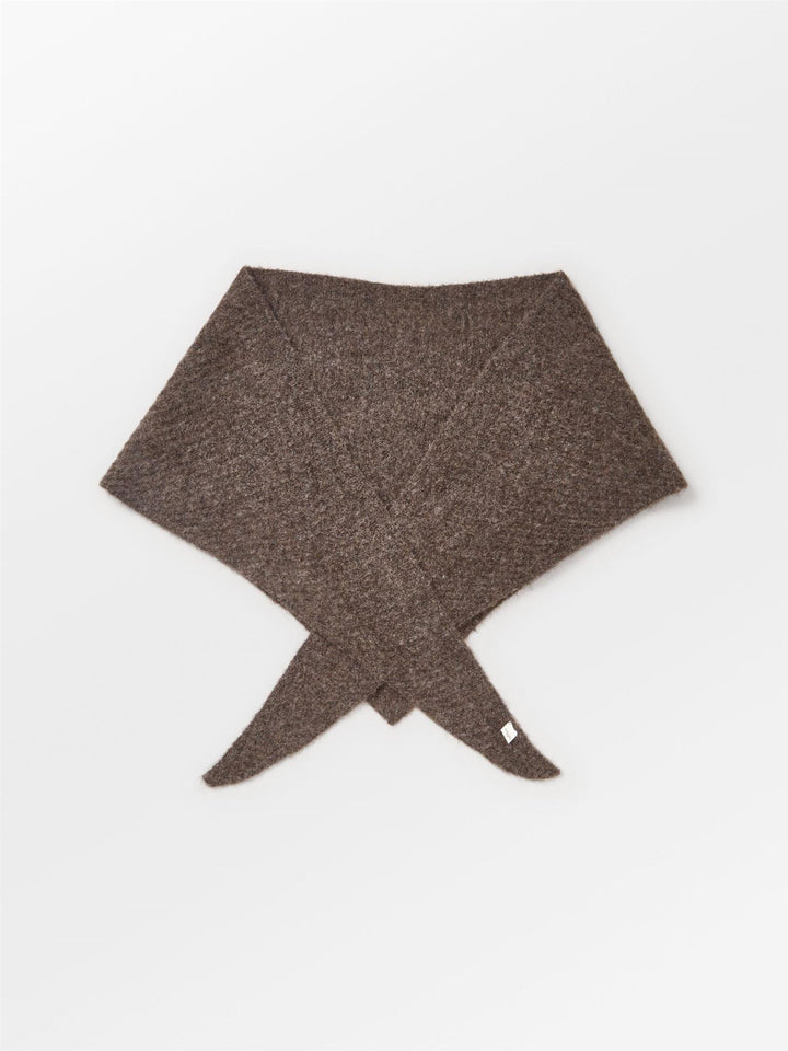 Alpaca-Wool Triangle Scarf , Hot Fudge Brown