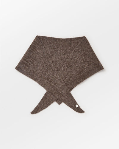 Alpaca-Wool Triangle Scarf , Hot Fudge Brown