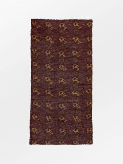 Magna Flower Siw Scarf, Chocolate Brown fra BECKSÖNDERGAARD - bilde 3