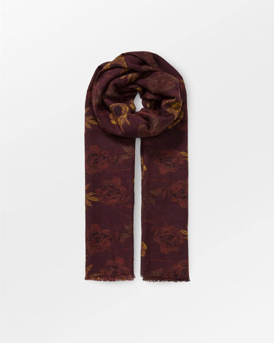 Magna Flower Siw Scarf, Chocolate Brown