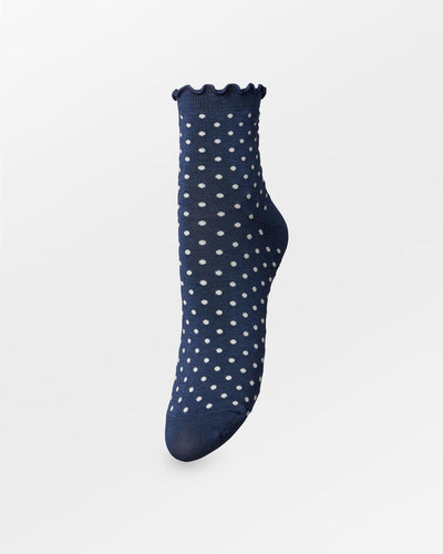 Dotted Frilla Short Sock, Naval Academy Blue