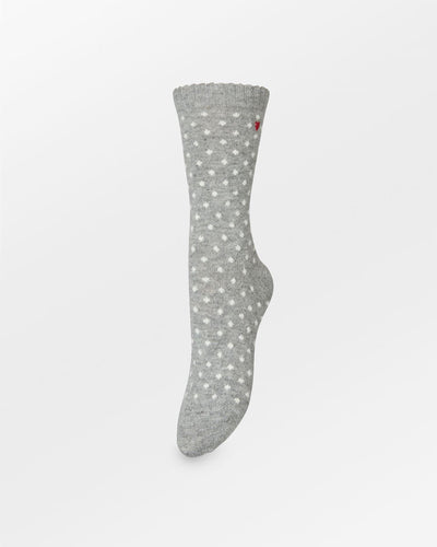 Dotted Wola Sock, Grey Melange
