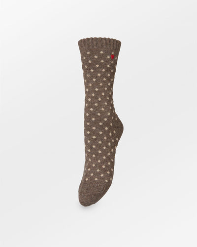 Dotted Wola Sock, Hot Fudge Brown