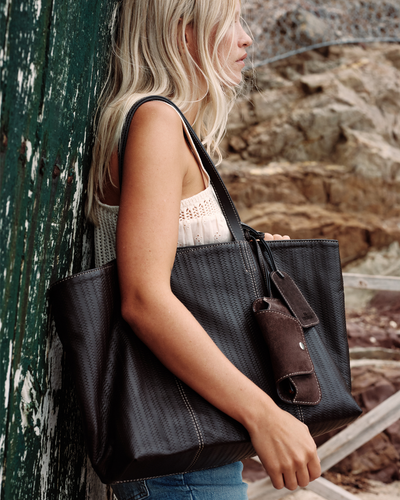 Suede Sunglasses Bag, Chocolate Torte