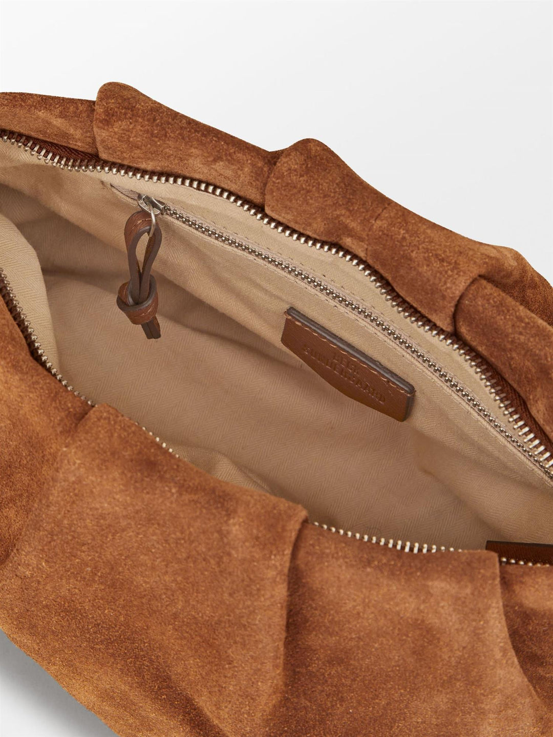 Suede Clutch Bag, Cognac Brown