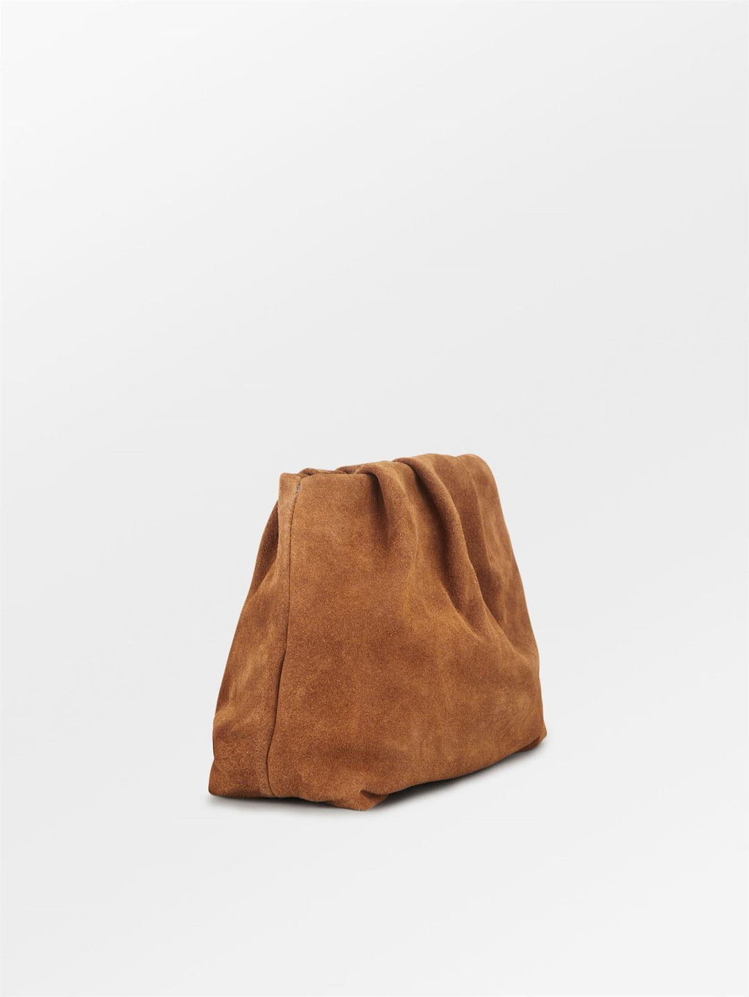 Suede Clutch Bag, Cognac Brown