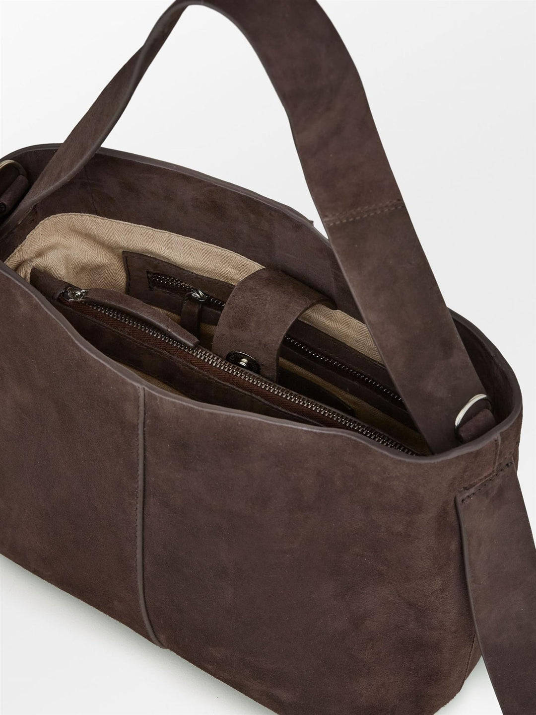 Suede Fraya Small Bag, Hot Fudge Brown