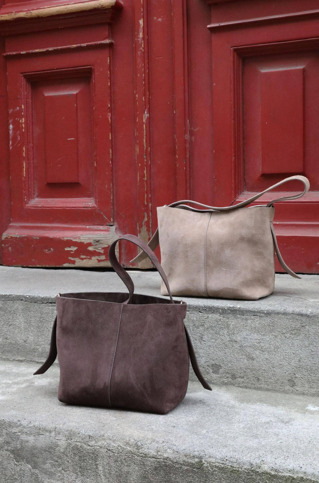 Suede Fraya Small Bag, Moral Gray