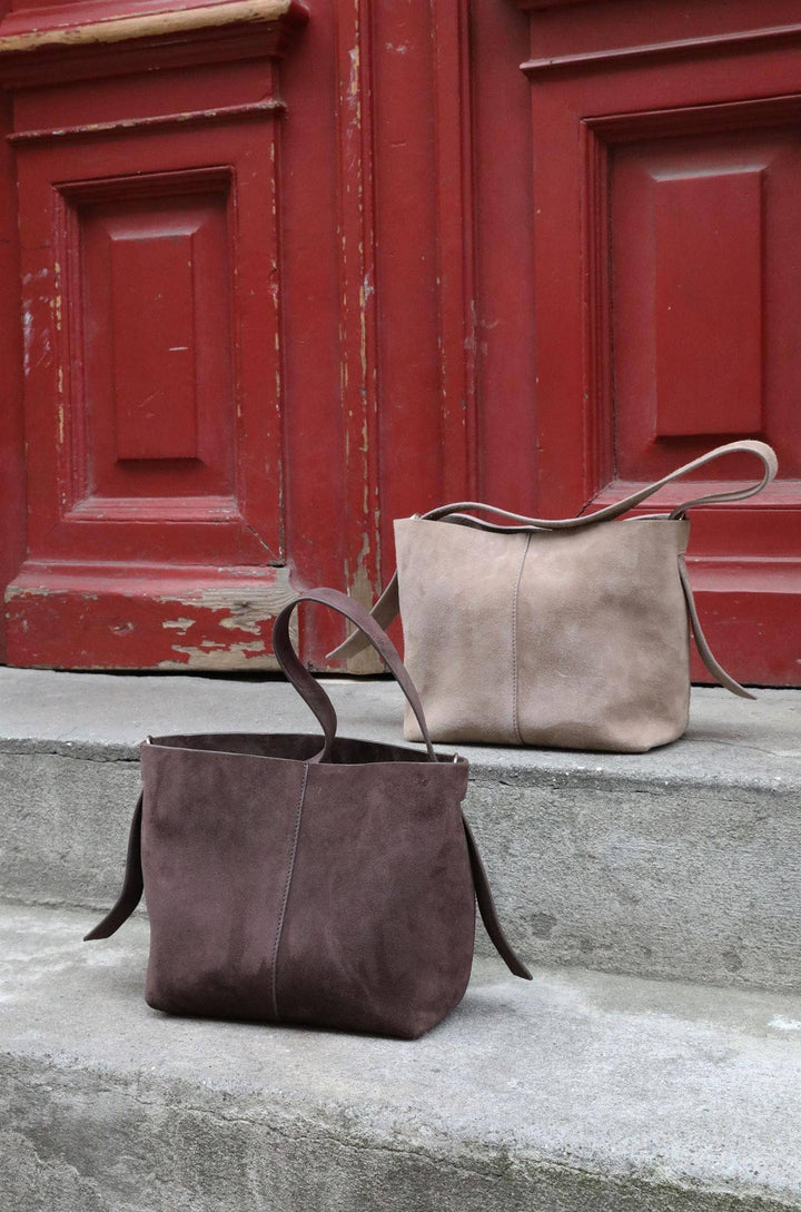 Suede Fraya Small Bag, Moral Gray
