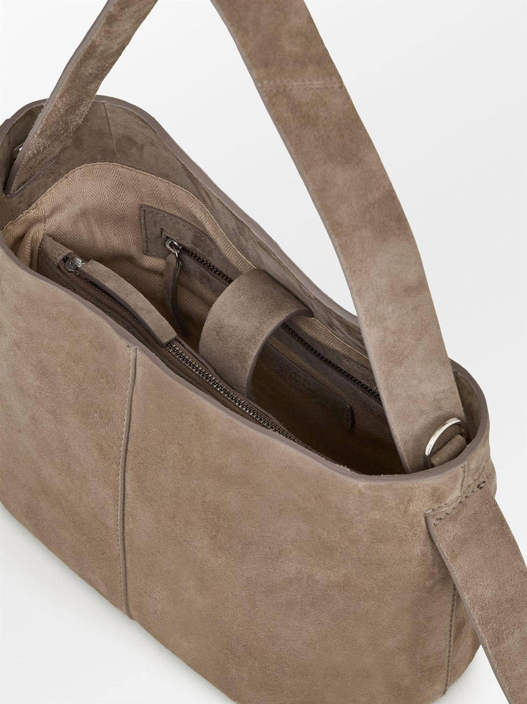 Suede Fraya Small Bag, Moral Gray