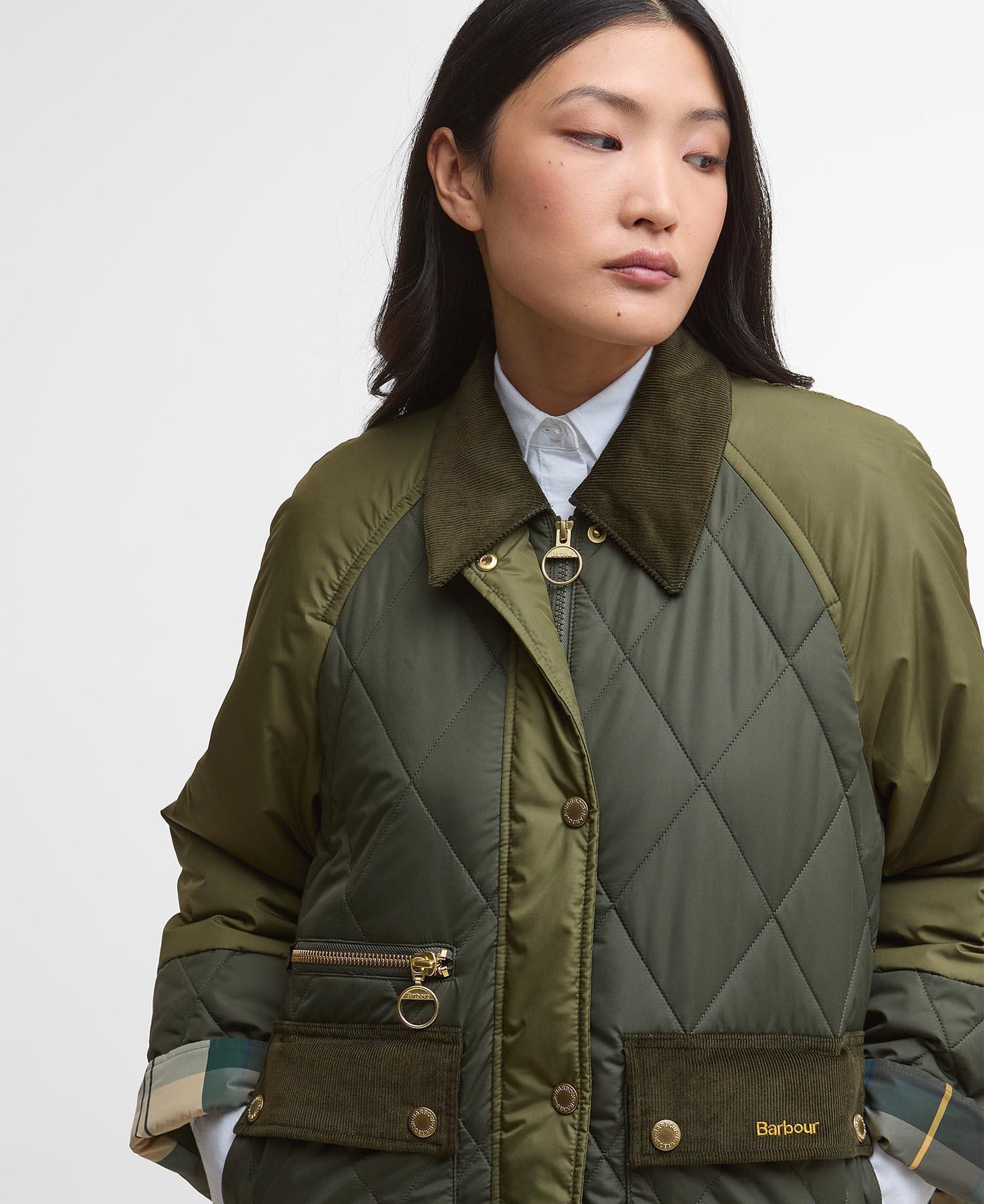 Martha Quilted Jacket, Olive fra Barbour - bilde 2