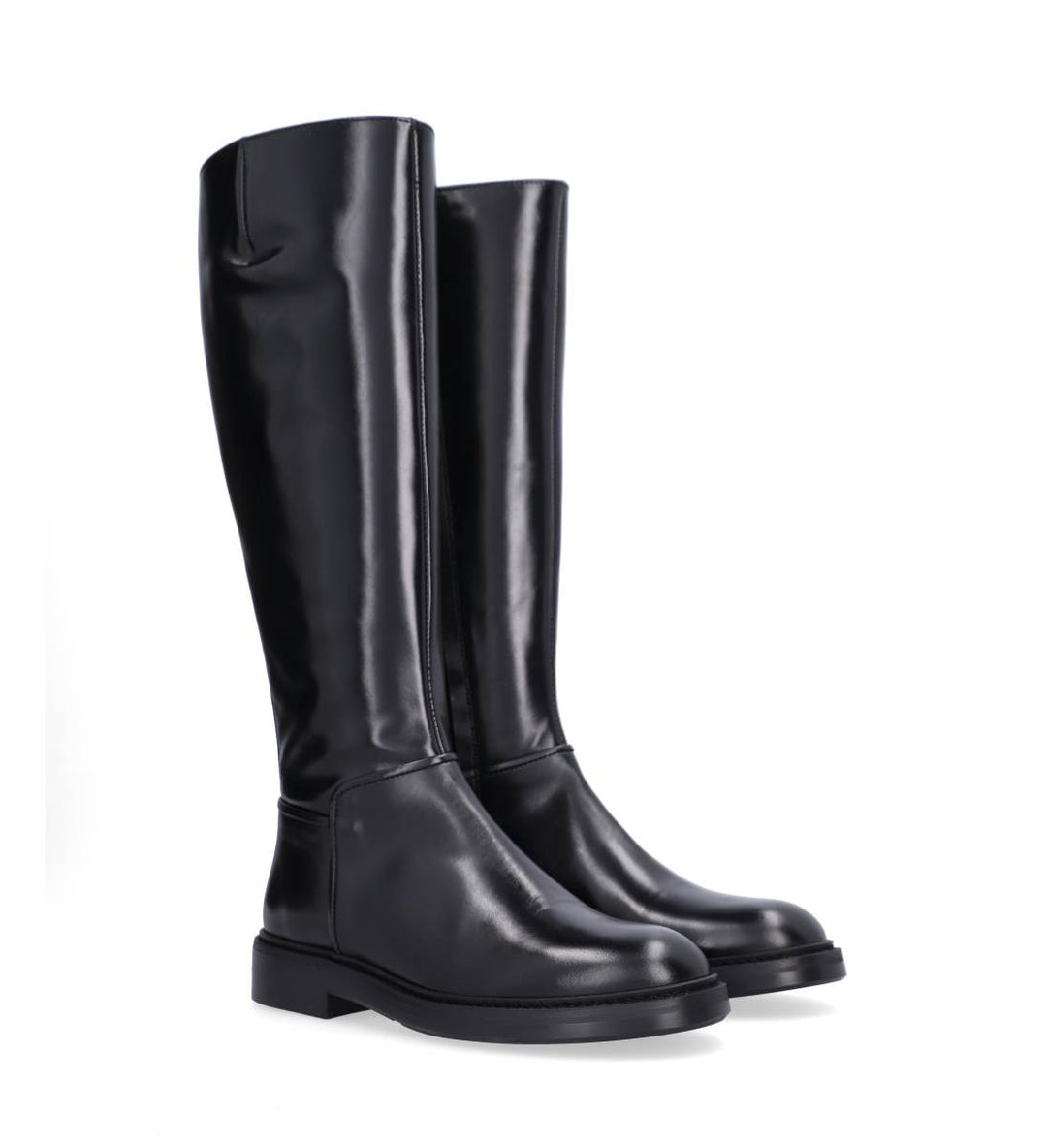B1272 Long Boot, Black Calf
