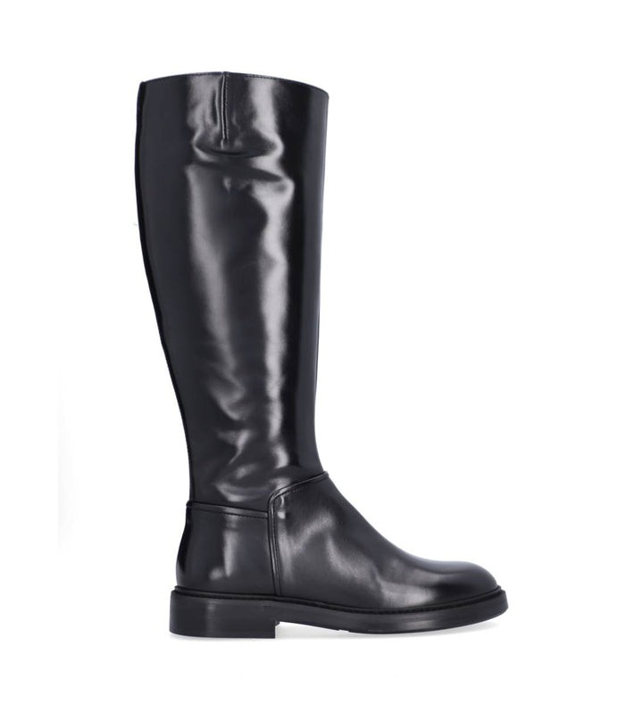 B1272 Long Boot, Black Calf