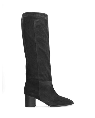 B1399 Long Boots, Black Suede