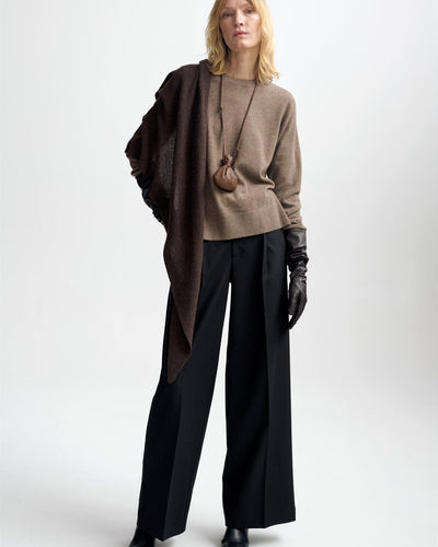 Mira Wool Cash Scarf, Espresso