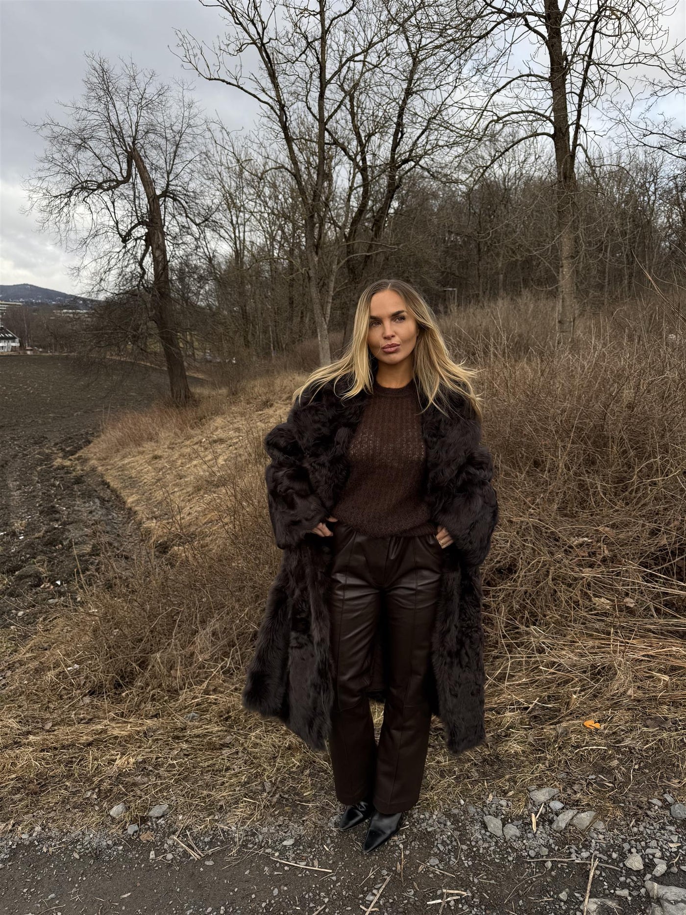 Leather Pant, Brown fra DEAR DHARMA - bilde 4