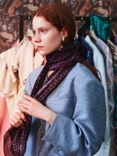 Lacia Tabby Sia Scarf, Fig Red fra BECKSÖNDERGAARD - bilde 4