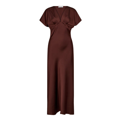 SafiraCC V-Dress, Dark Brown fra Co`couture hos Tråkk Inn