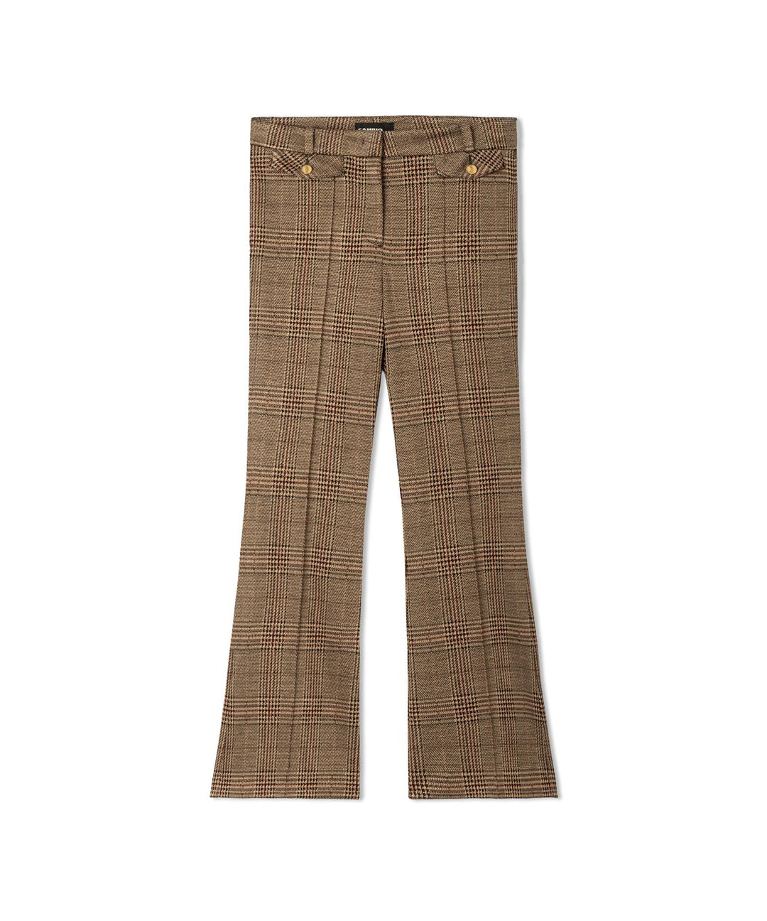 Fleur Cropped,  Check Caramello/Burgundy