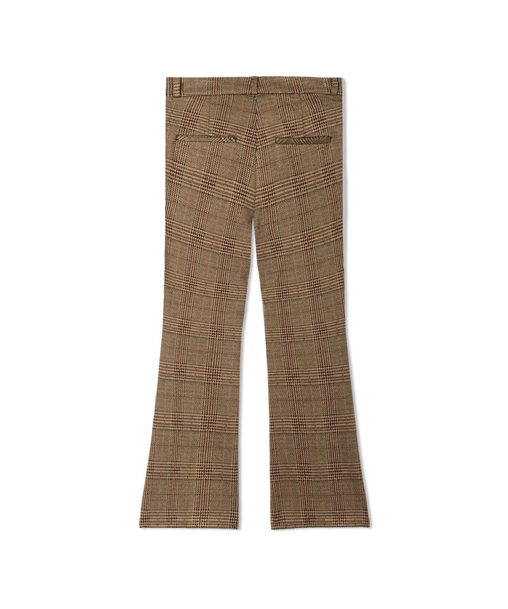 Fleur Cropped,  Check Caramello/Burgundy