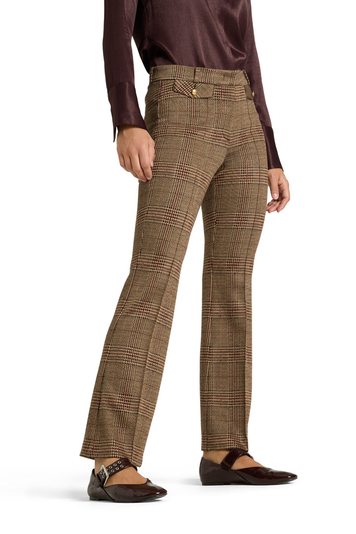 Fleur Cropped,  Check Caramello/Burgundy