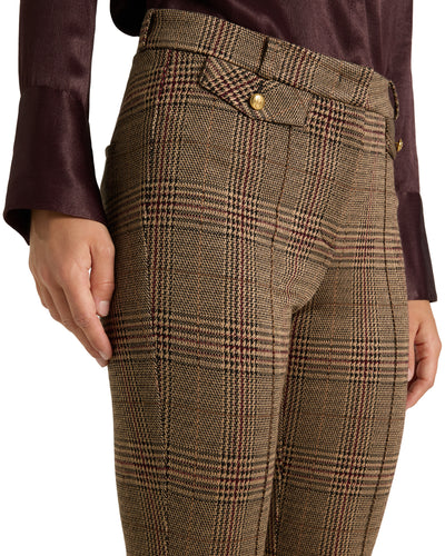 Fleur Cropped,  Check Caramello/Burgundy
