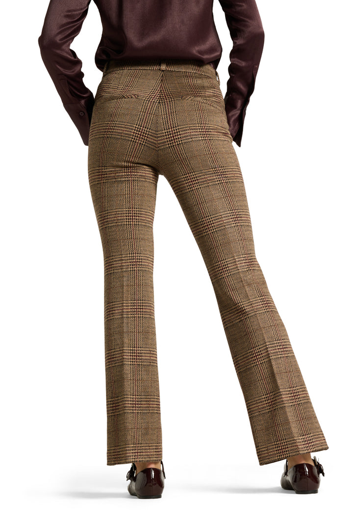 Fleur Cropped,  Check Caramello/Burgundy
