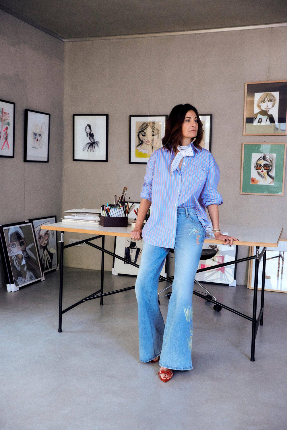 Cambio lys blå bukse jeans - på modell