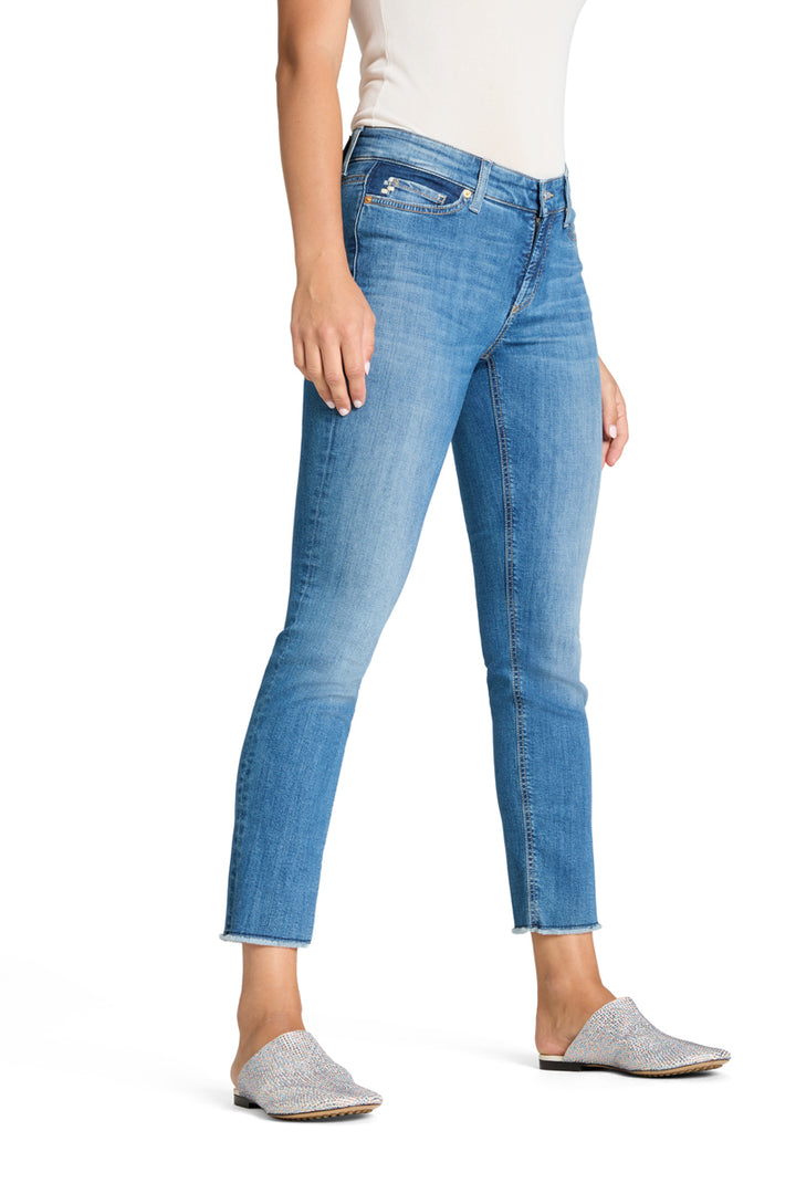 Cambio blå bukse jeans - på modell fra siden