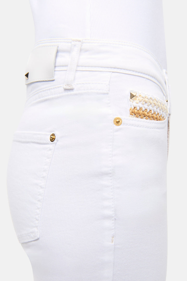 Cambio hvit bukse jeans - detaljbilde