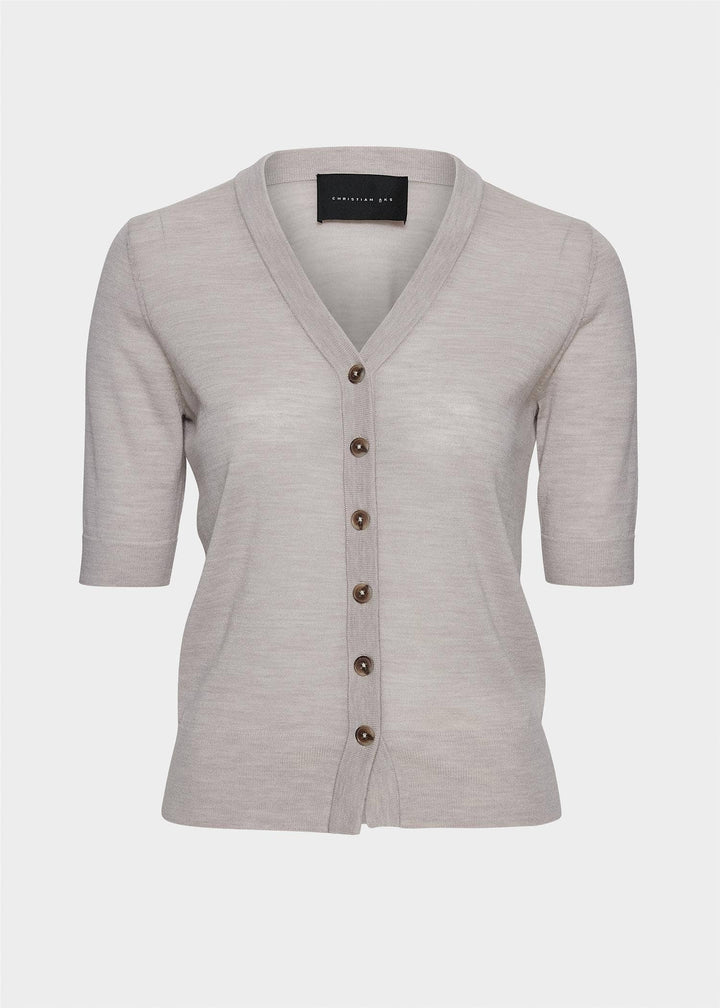 Christian Aks sand cardigan - forfra