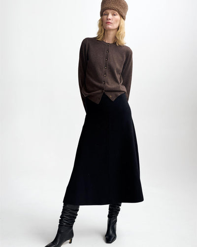 Diana Wool Cash Cardigan, Espresso