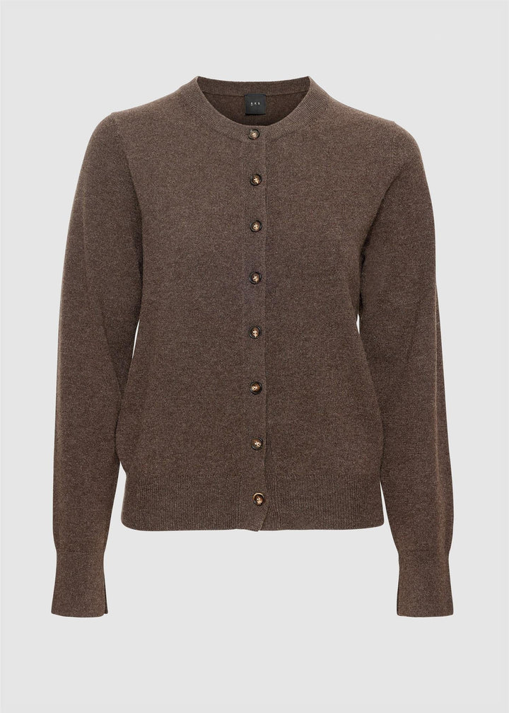 Christian Aks brun cardigan - forfra