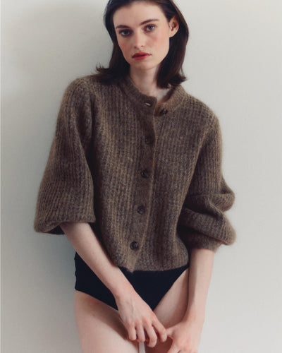 Sofia Mohair Cardigan, Chocolate
