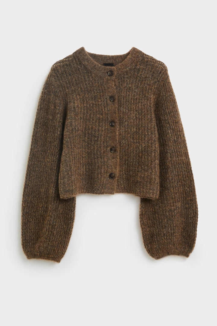 Christian Aks brun cardigan - liggende flat