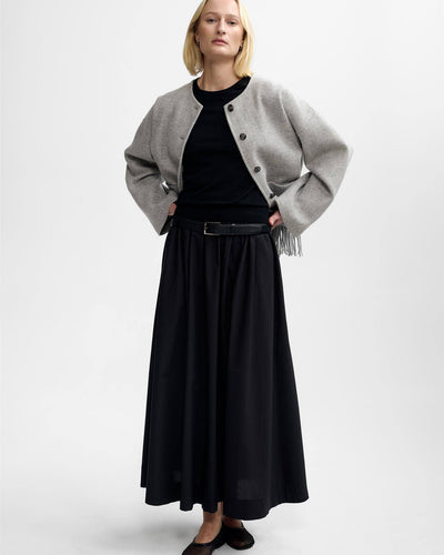 Carla Lambswool Jacket,  Lt Grey Mel