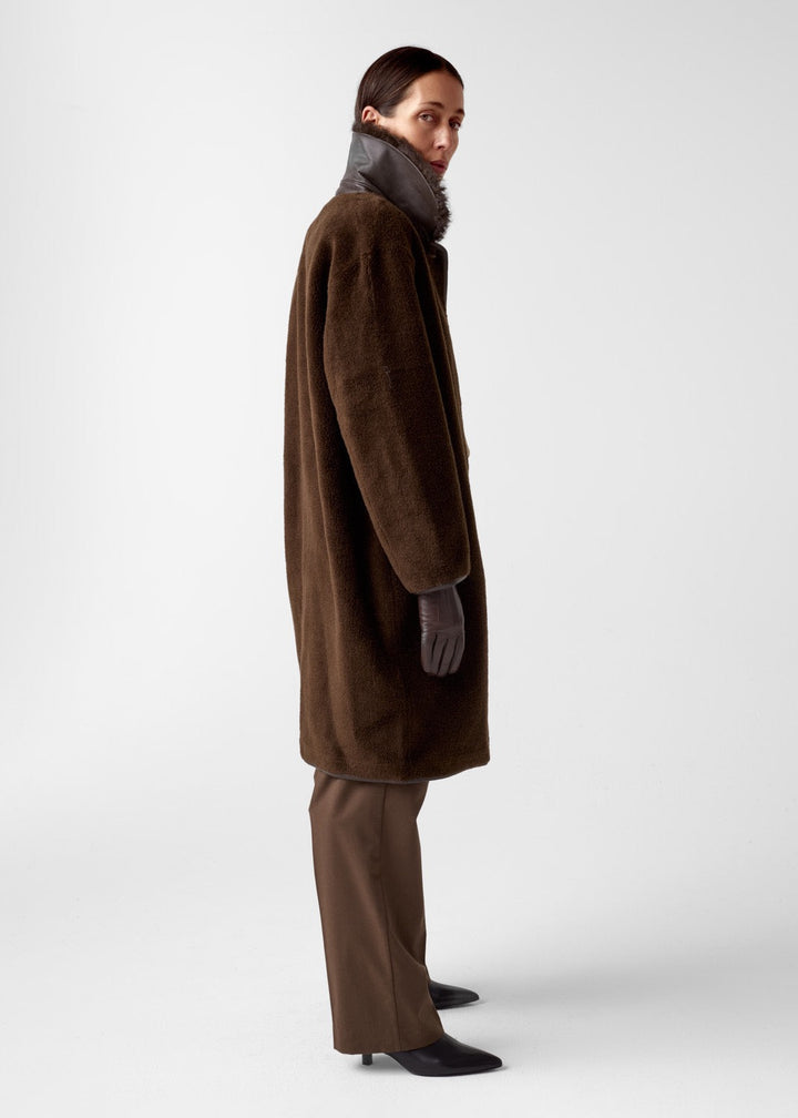 Elda Lamb Fur Coat , Espresso