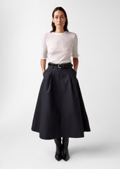 Anna Cotton Skirt, Black
